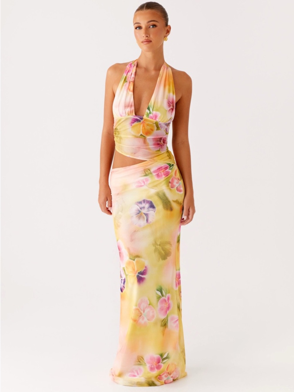 Peppermayo halter floral maxi dress